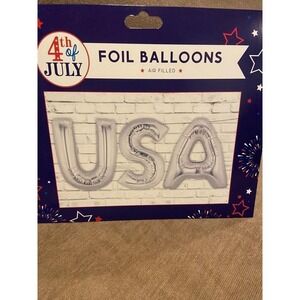 Unbranded USA Foil Balloons Silver New  Patriotic Decor